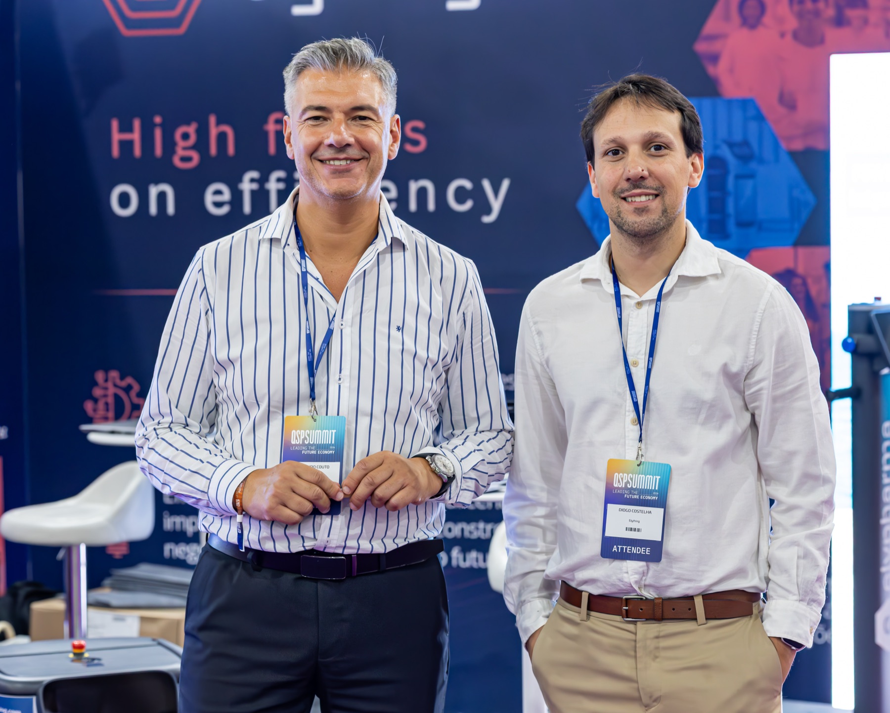 Fernando Couto e Diogo Costelha, da Elything, no espaço da empresa no QSP Summit 2026