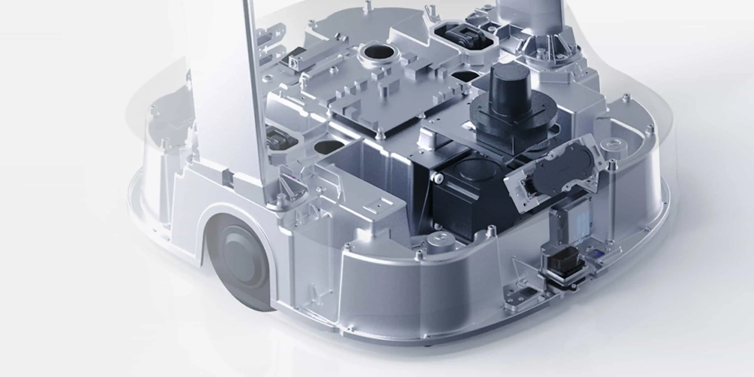 Estrutura interna do chassis do PuduBot 2